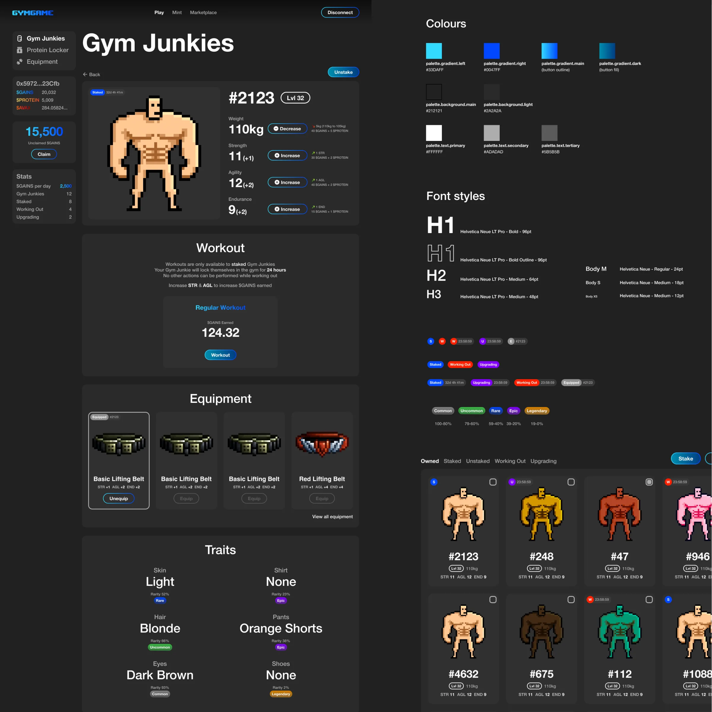 GymGame Interface