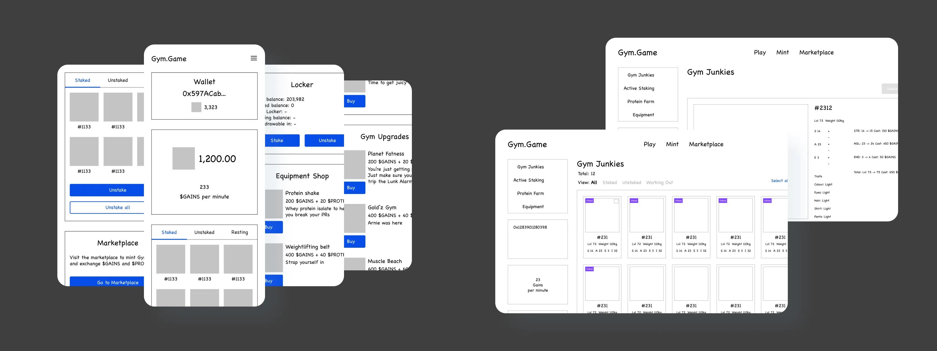 Mobile and desktop wireframes