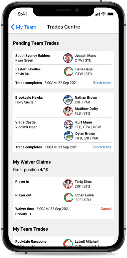 Redesigned mobile trades
centre