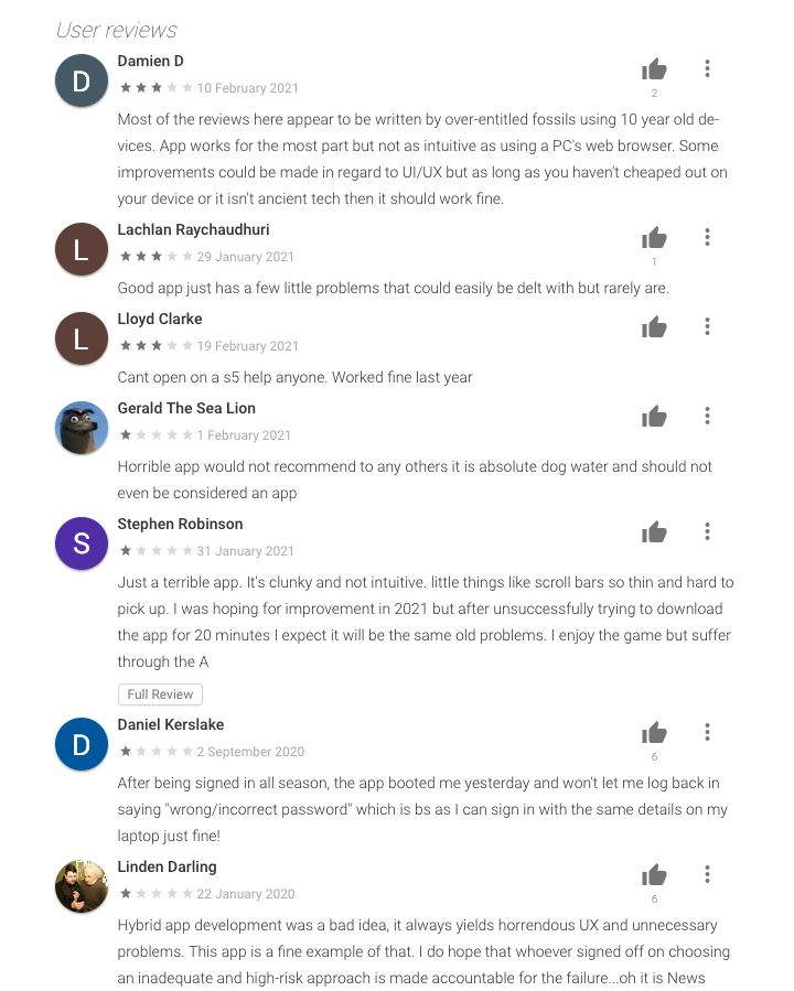 Android reviews